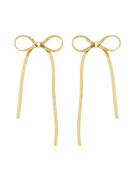 18k Gold Plated Bow Earrings