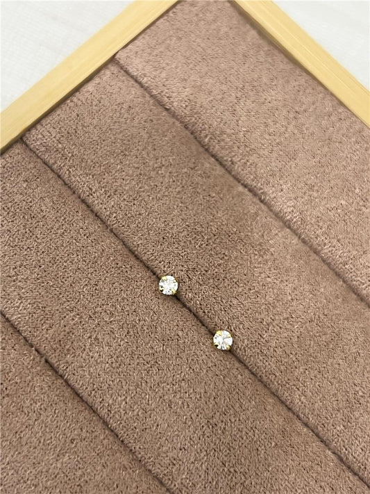 Cubic Zirconia 18K Gold Plated Infant Earing