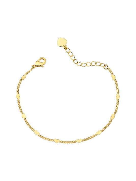 18K Gold Plated Mini Heart Link Infant Bracelet