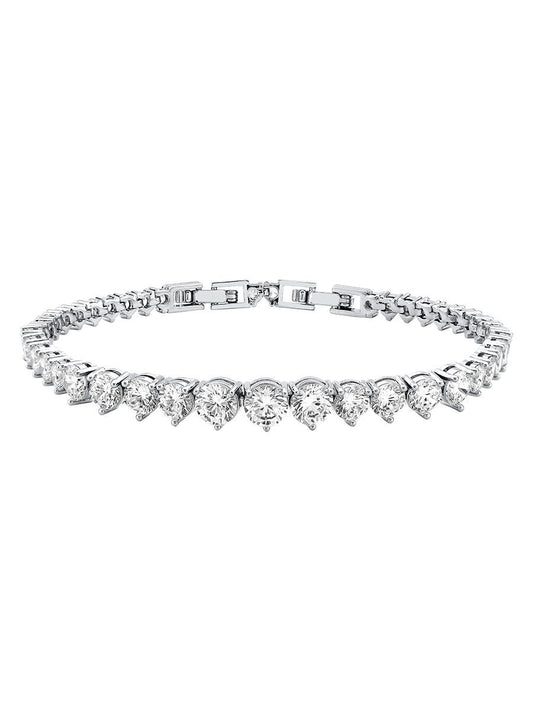 Rhodium Plated Cubic Zirconia Bracelet