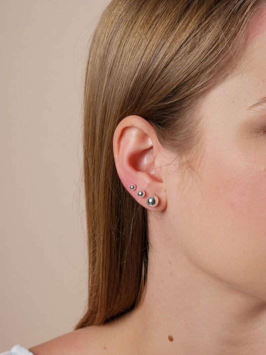 Rhodium Plated Trio Studs